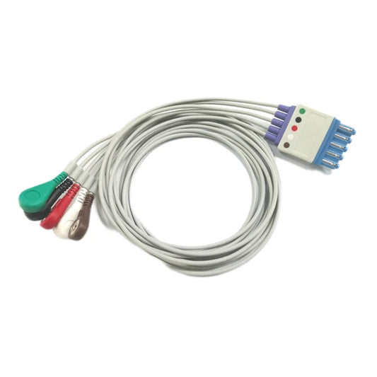 compatible HP M1645A New HPM3000A,M3001A,M1001A/B,M1002A/B,78352C,78354C,AHA/IEC,snap or clip 5-lead ECG EKG leadwires Snap type