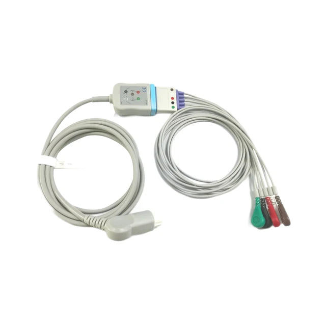 compatible HP M1645A New HPM3000A,M3001A,M1001A/B,M1002A/B,78352C,78354C,AHA/IEC,snap or clip 5-lead ECG EKG leadwires Snap type